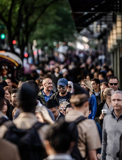 Movimiento de personas en la ciudad